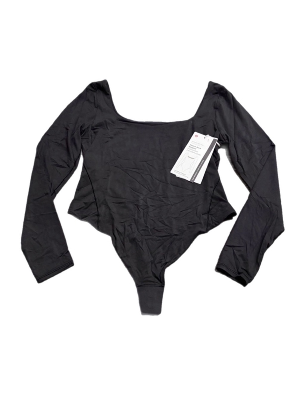 NWT Lululemon Wundermost Soft Nulu SquareNeck Long-Sleeve Bodysuit Black L